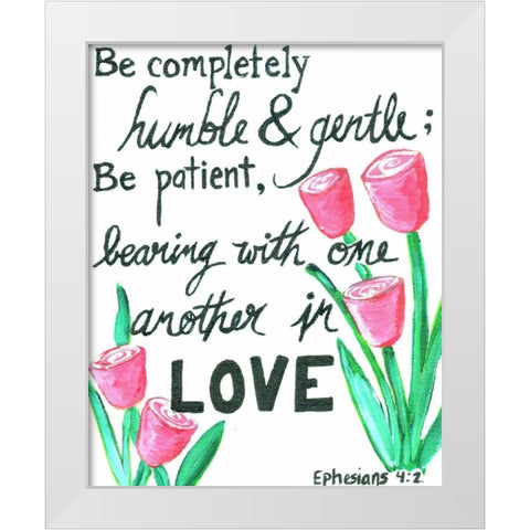 Love Tulips White Modern Wood Framed Art Print by Seay, Anne