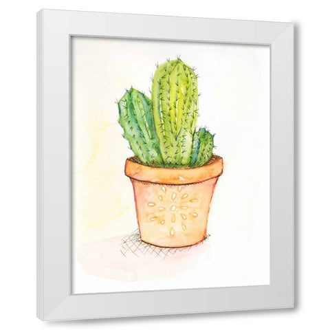 Cactus II White Modern Wood Framed Art Print by Seay, Anne