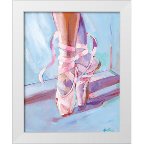 Ballet Shoes White Modern Wood Framed Art Print by Seay, Anne
