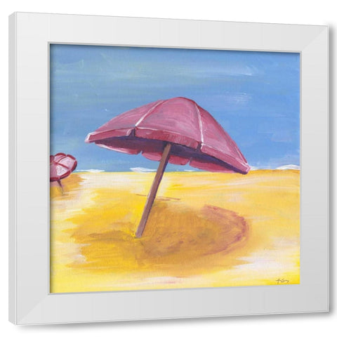 Umbrella White Modern Wood Framed Art Print by Seay, Anne