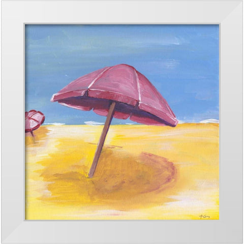 Umbrella White Modern Wood Framed Art Print by Seay, Anne