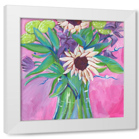 Flowers White Modern Wood Framed Art Print by Seay, Anne