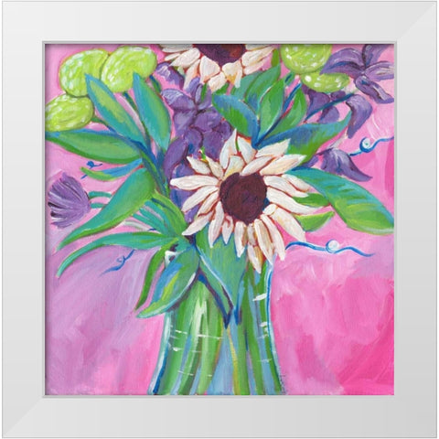 Flowers White Modern Wood Framed Art Print by Seay, Anne