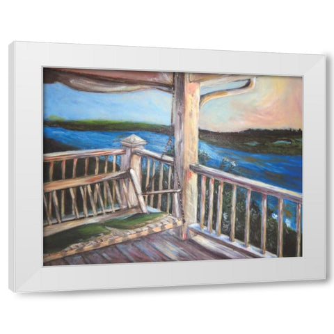 Porch White Modern Wood Framed Art Print by Seay, Anne