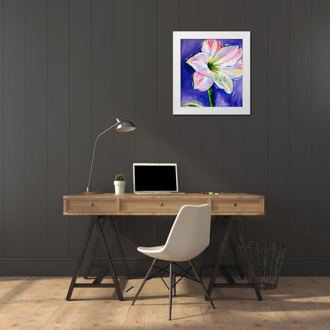 Floral White Modern Wood Framed Art Print by Seay, Anne