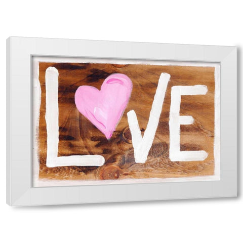 Border with Love White Modern Wood Framed Art Print by Seay, Anne