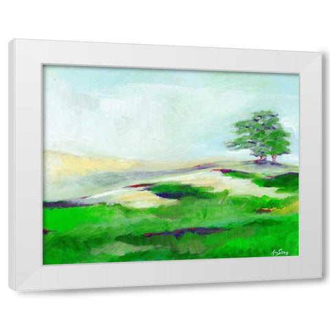 Fog Mountains White Modern Wood Framed Art Print by Seay, Anne