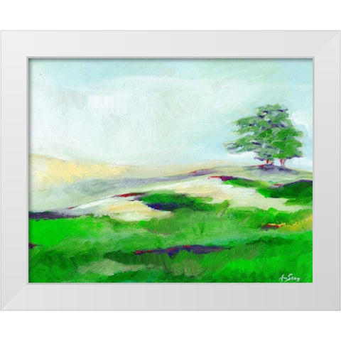 Fog Mountains White Modern Wood Framed Art Print by Seay, Anne