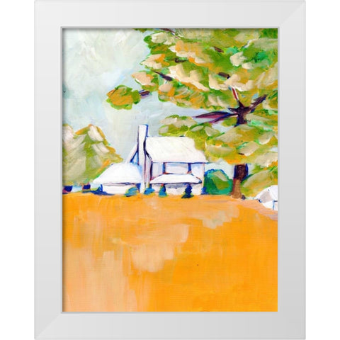 Hilltop House White Modern Wood Framed Art Print by Seay, Anne