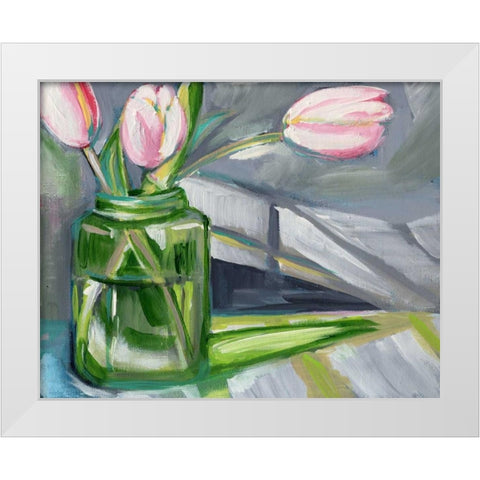 Glass Tulips White Modern Wood Framed Art Print by Seay, Anne