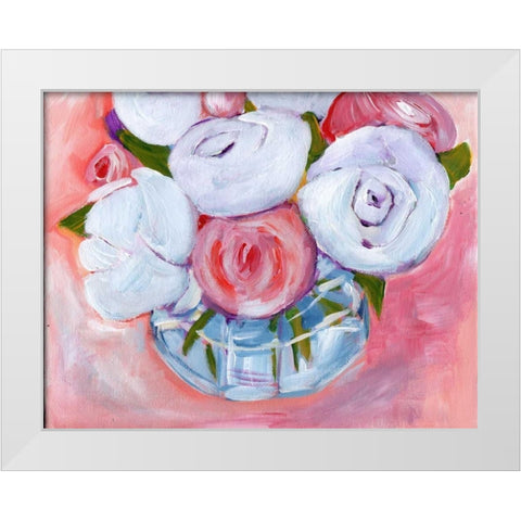 Fresh Floral White Modern Wood Framed Art Print by Seay, Anne