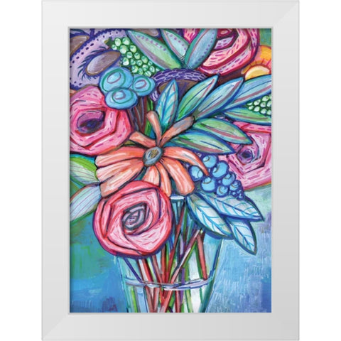 Circle the Flower White Modern Wood Framed Art Print by Seay, Anne