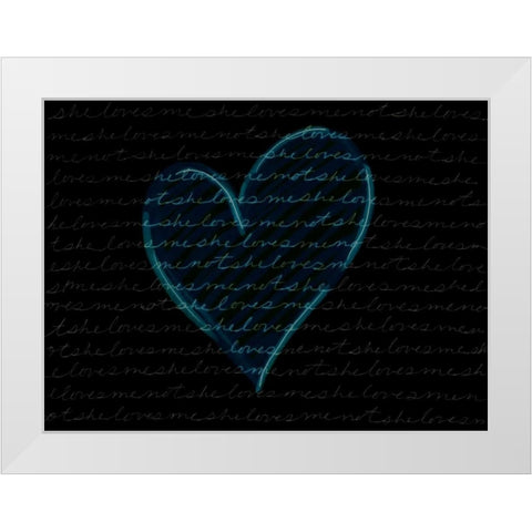 She Loves Me - Blue White Modern Wood Framed Art Print by Seay, Anne