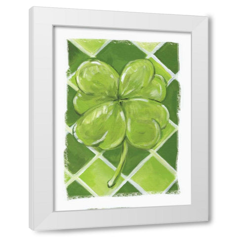 Lucky Clover White Modern Wood Framed Art Print by Seay, Anne