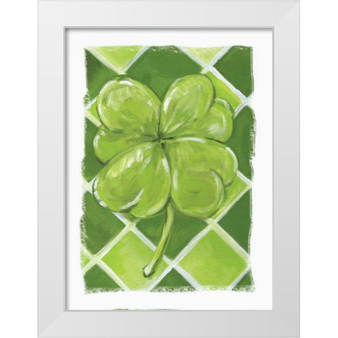 Lucky Clover White Modern Wood Framed Art Print by Seay, Anne