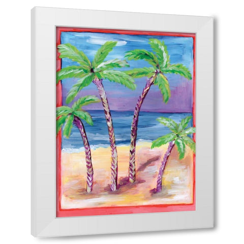 Day in Paradise White Modern Wood Framed Art Print by Seay, Anne