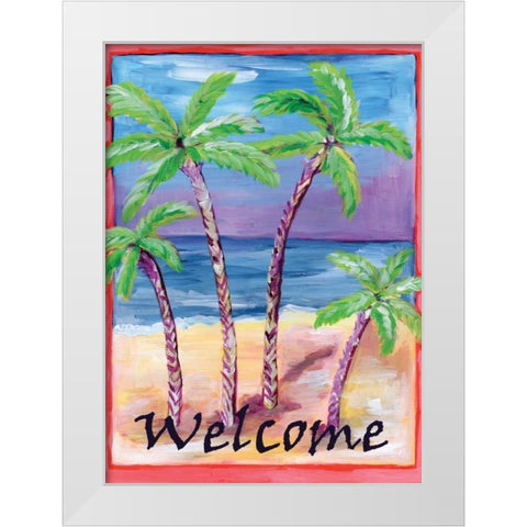 Welcome to Paradise White Modern Wood Framed Art Print by Seay, Anne