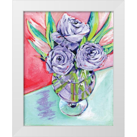 Purple Rose White Modern Wood Framed Art Print by Seay, Anne
