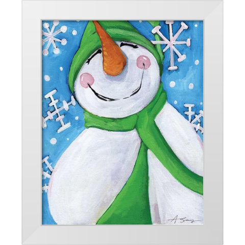 Let It Snow White Modern Wood Framed Art Print by Seay, Anne