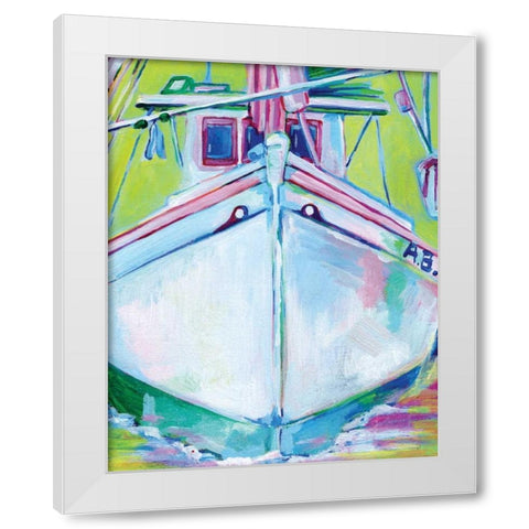 Sunset Boat I White Modern Wood Framed Art Print by Seay, Anne