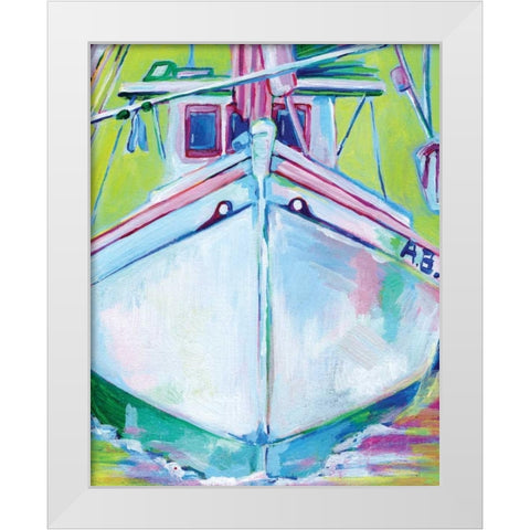 Sunset Boat I White Modern Wood Framed Art Print by Seay, Anne