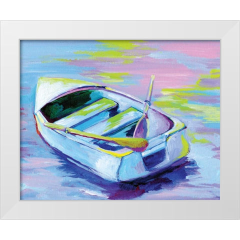 Sunset Boat II White Modern Wood Framed Art Print by Seay, Anne