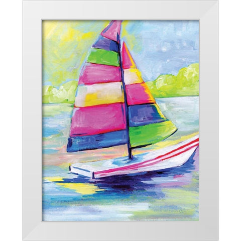 Sunset Boat III White Modern Wood Framed Art Print by Seay, Anne