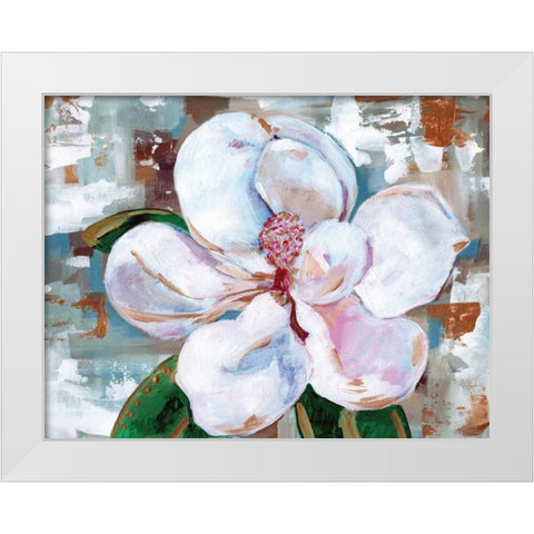 Magnolia White Modern Wood Framed Art Print by Seay, Anne