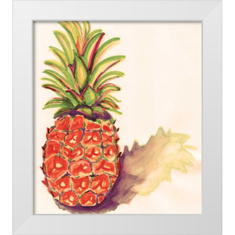 Orange Pineapple White Modern Wood Framed Art Print by Seay, Anne