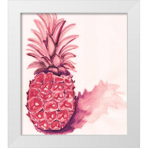 Red Pineapple White Modern Wood Framed Art Print by Seay, Anne