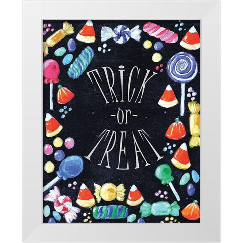 Trick or Treat White Modern Wood Framed Art Print by Seay, Anne