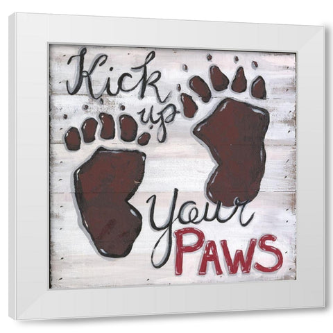 Kick Up Your Paws White Modern Wood Framed Art Print by Seay, Anne