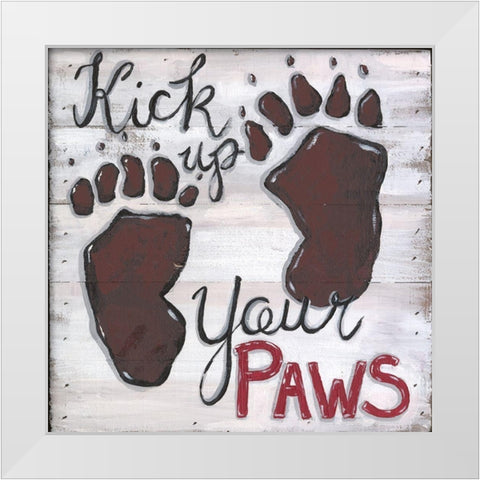 Kick Up Your Paws White Modern Wood Framed Art Print by Seay, Anne