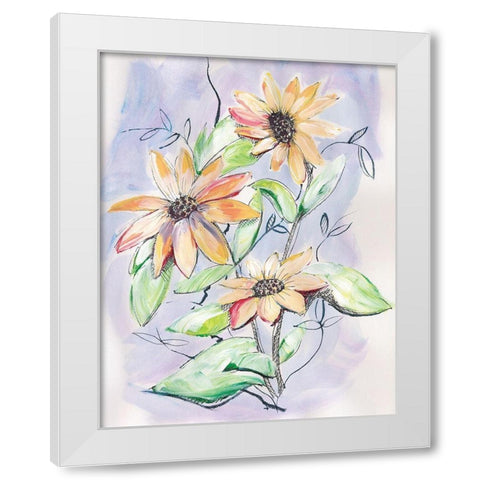 Sunflower White Modern Wood Framed Art Print by Seay, Anne