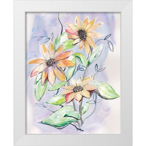Sunflower White Modern Wood Framed Art Print by Seay, Anne