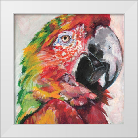 Parrot I White Modern Wood Framed Art Print by Seay, Anne