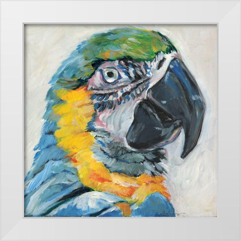 Parrot II White Modern Wood Framed Art Print by Seay, Anne