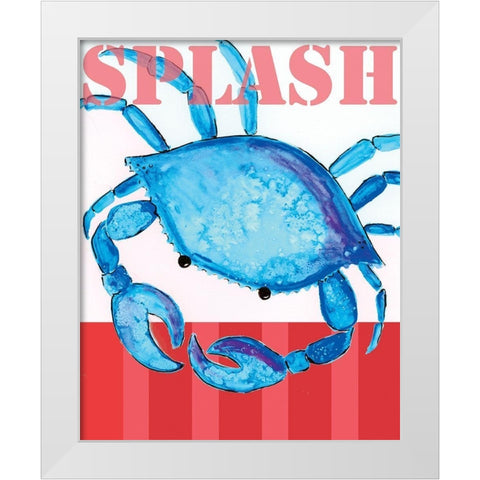 Splash Crab White Modern Wood Framed Art Print by Seay, Anne
