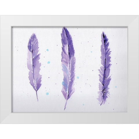 Lavender Feathers White Modern Wood Framed Art Print by Seay, Anne