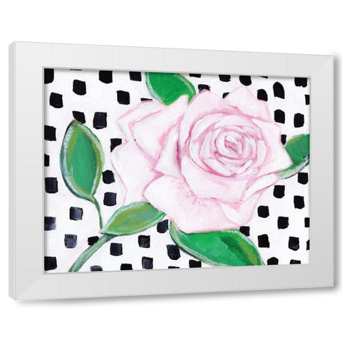 Pink Rose White Modern Wood Framed Art Print by Seay, Anne