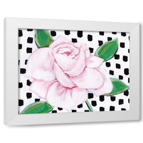 Pink Rose II White Modern Wood Framed Art Print by Seay, Anne