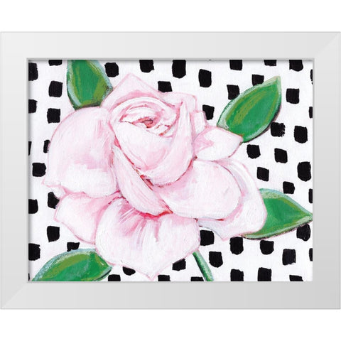 Pink Rose II White Modern Wood Framed Art Print by Seay, Anne
