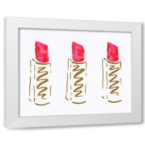 Lipstick Trio White Modern Wood Framed Art Print by Seay, Anne