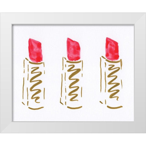 Lipstick Trio White Modern Wood Framed Art Print by Seay, Anne