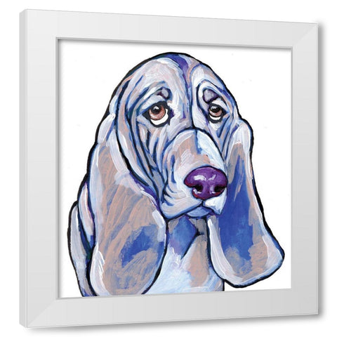 Hound White Modern Wood Framed Art Print by Seay, Anne