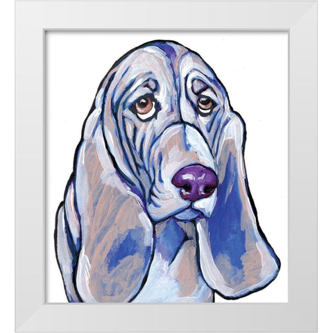 Hound White Modern Wood Framed Art Print by Seay, Anne