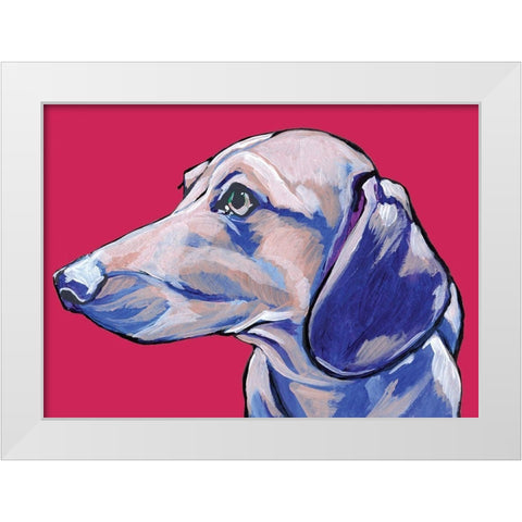 Dachshund II White Modern Wood Framed Art Print by Seay, Anne