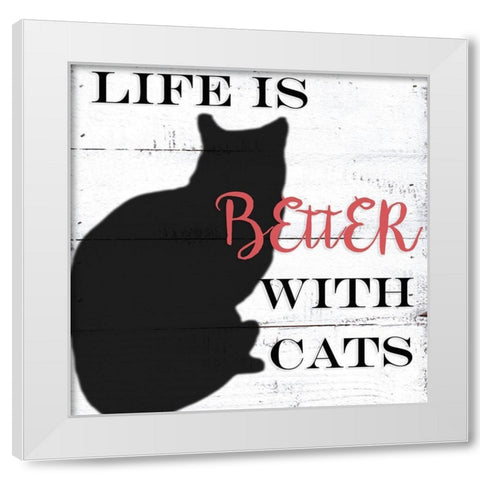 With Cats White Modern Wood Framed Art Print by Seay, Anne