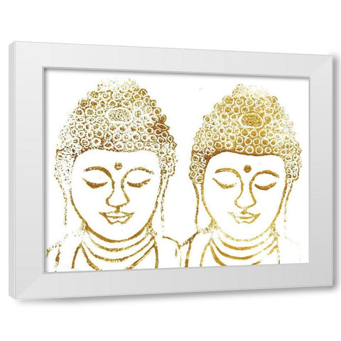 Buddha V White Modern Wood Framed Art Print by Seay, Anne