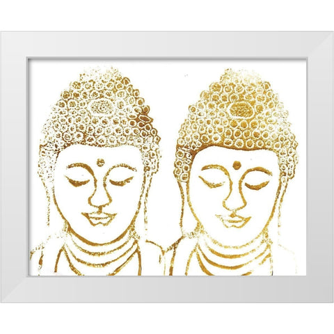 Buddha V White Modern Wood Framed Art Print by Seay, Anne